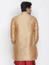 Men's Rose Gold Silk Blend Curved Kurta